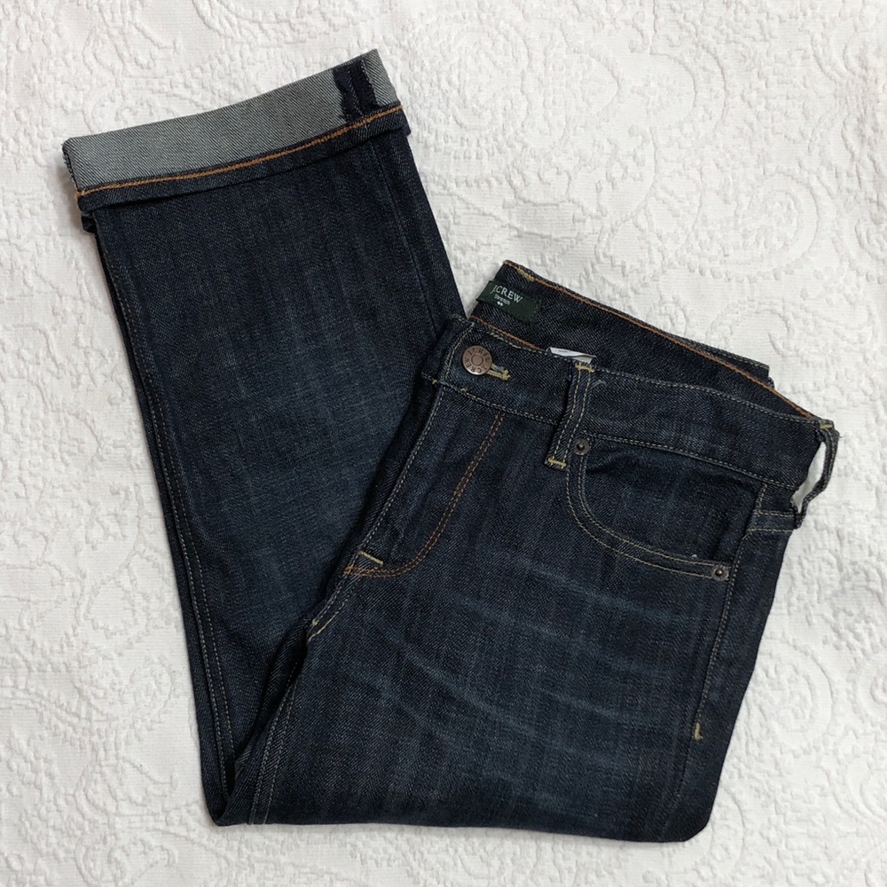 J. Crew Dark Indigo Cropped Ankle Jeans